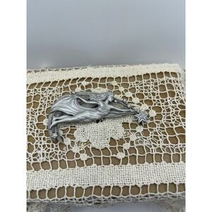 Vintage Angel In The Stars Pin Signed *JJ* Silver Tone Brooch